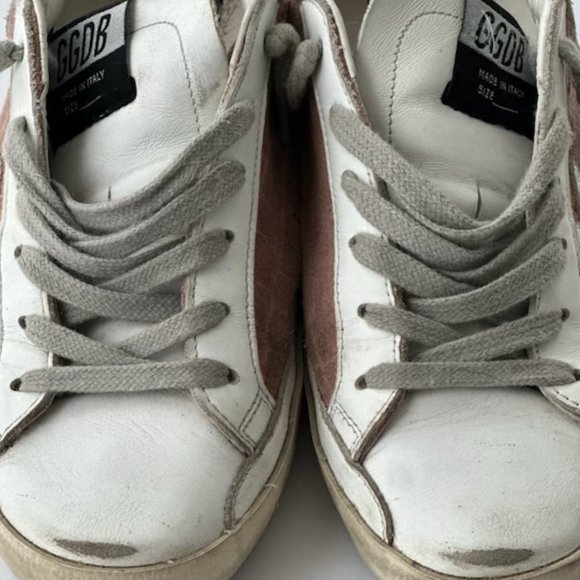 White with Pink Suede Golden Goose Sneakers Size 36 - Picture 4 of 6